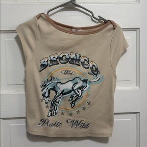 Ford Bronco Tee in Cream and Green